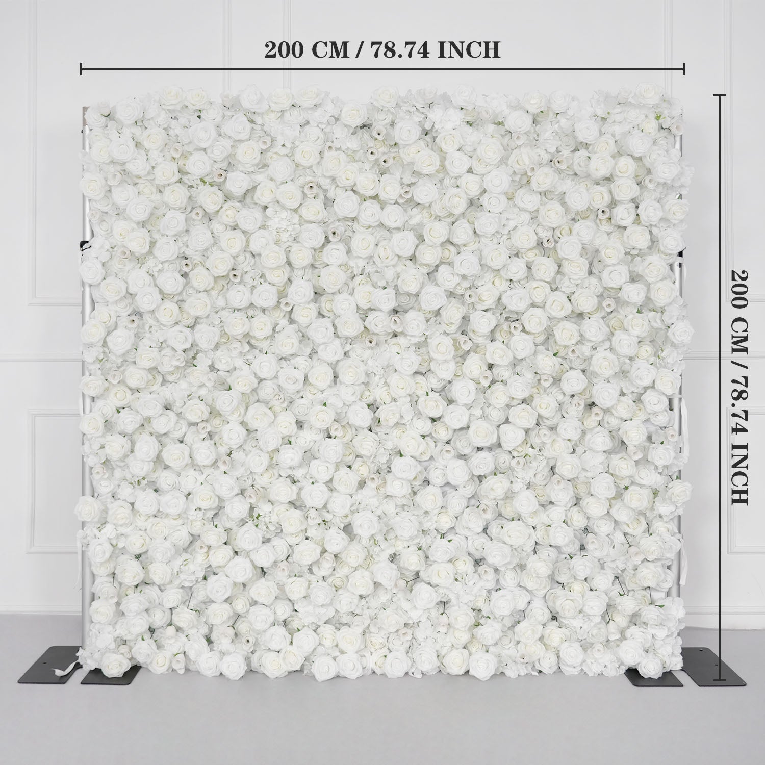 Uflower Artificial White Flower Wall Wedding Backdrop Decor